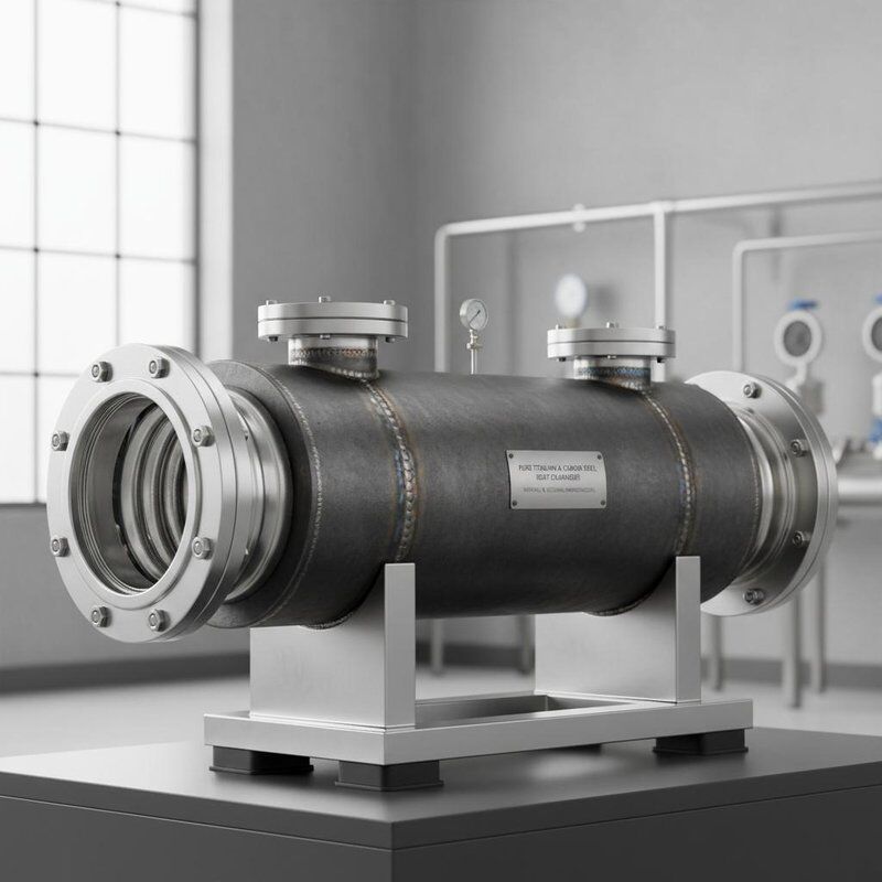 Titanium tinh khiết và thép cacbon Titanium trao đổi nhiệt CIP tương thích với các tùy chọn hệ thống đơn / đôi / ba