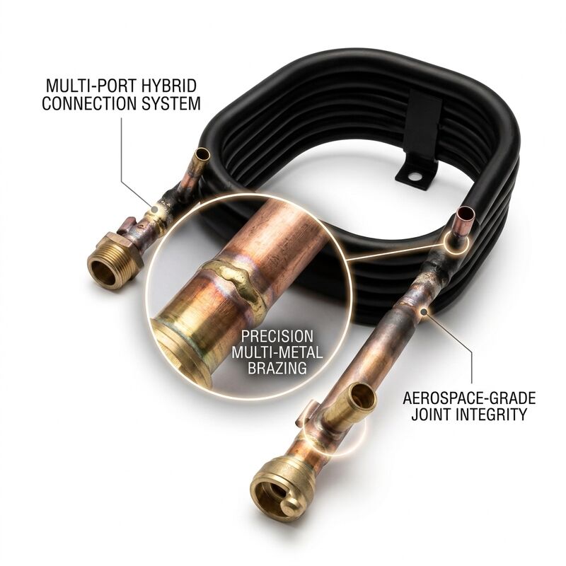 HVAC Coaxial Tube-in-Tube Heat Exchanger với 4.2MPa áp suất tủ lạnh 1.0MPa áp suất nước