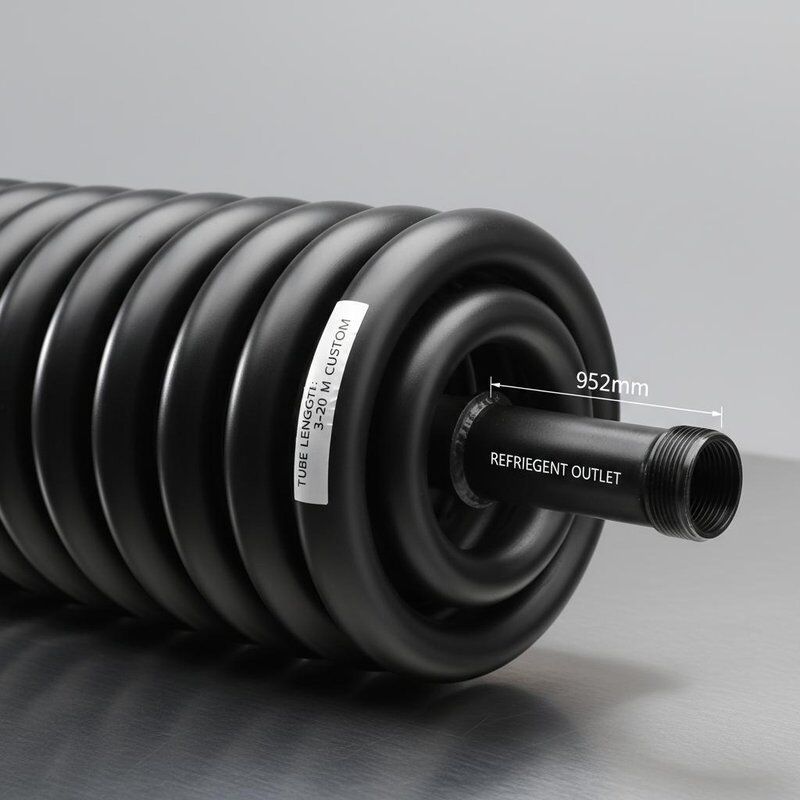 Spray Black Antirust Paint Coaxial Heat Exchanger với cửa ra nước lạnh 9,52mm và cấu trúc xoắn ốc xoắn ốc