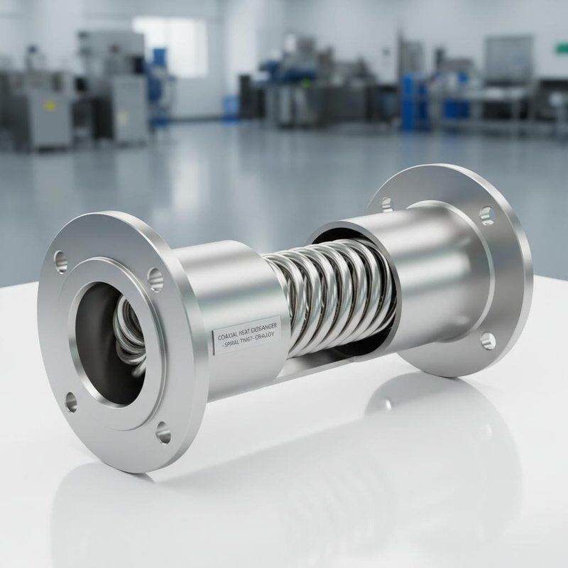Máy trao đổi nhiệt đồng trục HVAC có cấu trúc xoắn ốc và chiều rộng 140 mm để truyền nhiệt cao cấp
